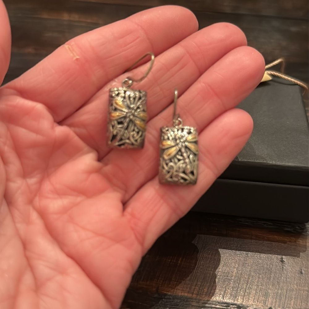 Devata Sterling Silver Dragonfly Earring Nwot - image 4